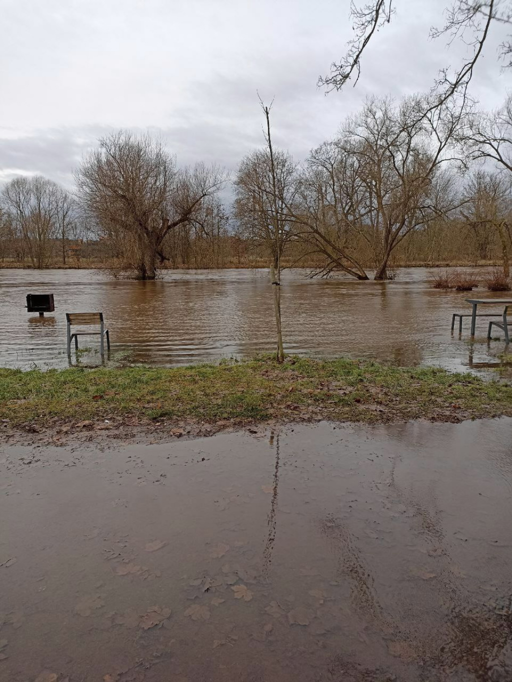 Jizera v Mnichově Hradišti 26. prosince 2023 v 11 hodin
