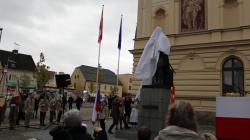 Slavnostní odhalení sochy Václava Budovce z Budova na Masarykově náměstí, 7. listopadu 2021. Foto: Petr Novák