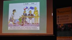 Tvorba Jiřího Flekny byla promítána i na plátno. Foto: Jan Füši