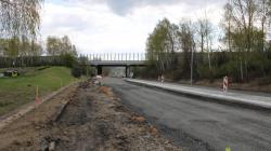Rekonstrukce křižovatky u dálnice jde podle plánu. Foto: Petr Novák, 28. dubna 2022