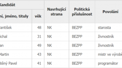 Kandidáti ve volbách v roce 2022 v obci Chocnějovice za Sdružení nezávislých kandidátů Chocnějovice. Zdroj: volby.cz