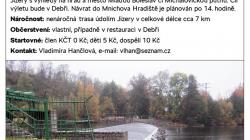 První zářijový výlet čeká turisty již ve středu 6. září, kdy se s Vladimírou Hančlovou vydají na nenáročnou vycházku z Mladé Boleslavi do Debře podél toku řeky Jizery