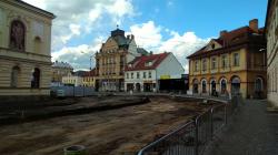 Mnichovo Hradiště, revitalizace náměstí, 27. 3. 2021. Foto: Petr Novák