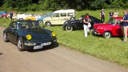 Setkání závodních oldtimer vozů u Suhrovických rybníků. Foto: Radek Žďánský