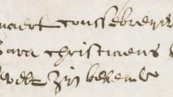 Matriční zápis o narození Jana, syna Jana Reynaerta. Rok 1616, Leiden, Nizozemsko