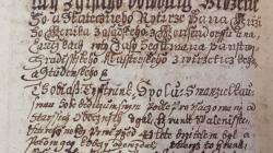 Obrázek 1: Zápis o pozbytí a znovunabytí domu Tobiášem Tieftrunkem (SOkA Mladá Boleslav)