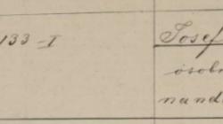 Obrázek 12: Výřez ze záznamu o úmrtí Josefa Tieftrunka. AHMP, farnost při kostele Matky Boží před Týnem, inv. č. TÝN Z9, fol. 182