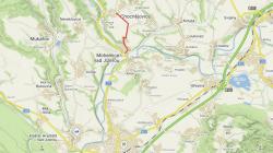 Mapka s červeně vyznačeným úsekem dotčené silnice. Zdroj podkladu: mapy.cz