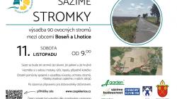 Sázení stromků pokračuje mezi Lhoticemi a Bosní. Dobrovolníci jsou vítáni