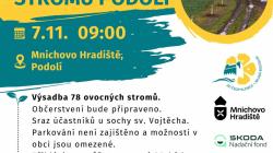 V sobotu 7. listopadu se můžete podílet na výsadbě stromů v Podolí
