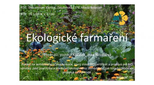  Ekocentrum Klenice pořádá přednášku o ekologickém farmaření