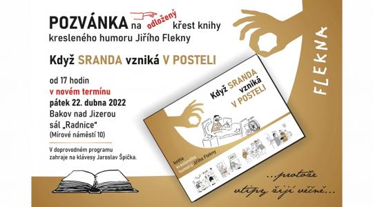 V dubnu se uskuteční dodatečný křest knihy kresleného humoru vozíčkáře Jiřího Flekny z Bakova