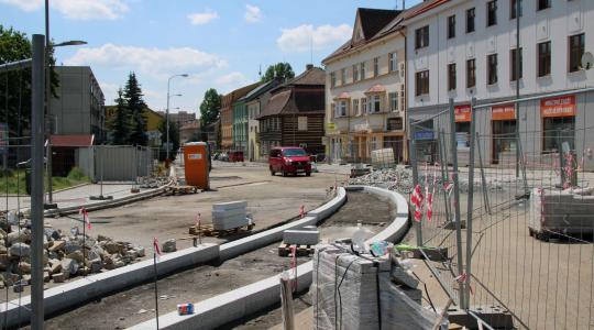 Mnichovo Hradiště, revitalizace náměstí, 6. 6. 2021. Foto: Petr Novák