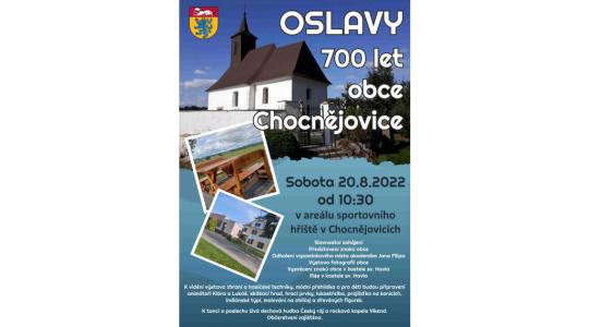 V Chocnějovicích si v srpnu připomenou 700 let obce