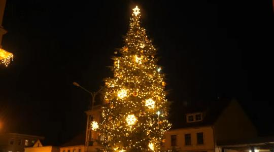 Vánoční strom v Mnichově Hradišti v roce 2021. Foto: město