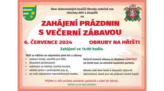 V Obrubech zahájí prázdniny odpolednem pro děti a večerní zábavou