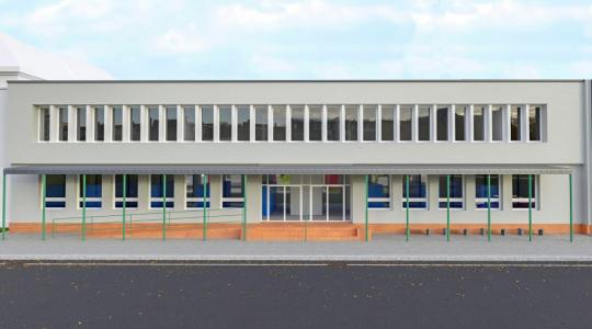 Kapacitu Základní školy Sokolovská rozšíří tři odborné učebny o 90 míst, výtah zajistí bezbariérový přístup. Zdroj: město Mnichovo Hradiště